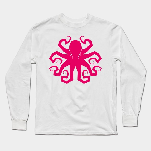 Pink Octopus Long Sleeve T-Shirt by AnthonyZed